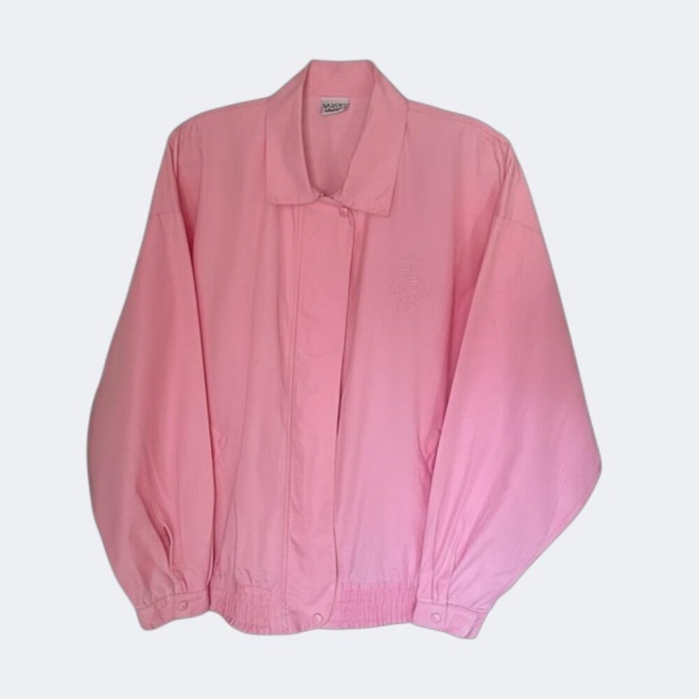 Pink Cotton Utility Golf  Windbreaker